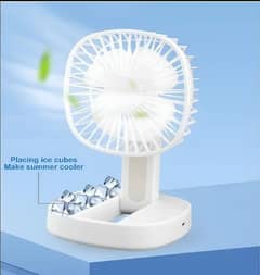 protable white desk fan whith led light 1 pc