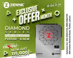 Ziewnic Solar Hybrid Inverter PV6500 Double Battery Dual Output 5G