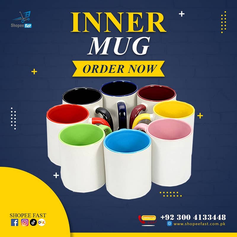 Sublimation white mug shirt water bottle keychain pen cap cushion prin 1