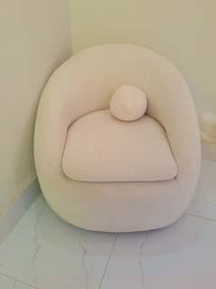 Boucle sofa with imported boucle fabric in white color