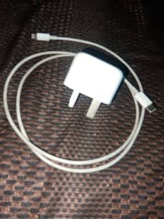 JUST LIKE NEW APPLE 20 WATT CHARGER WITH LEAD. JUST USED FOR A WEEK.