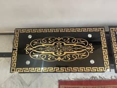 Glass Top Table and Side Tables pair for Sale.