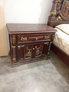 Bed dressing with two side tables