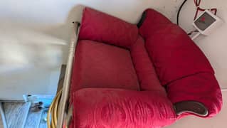 Two single seater sofa and two tables 1 small 1 medium