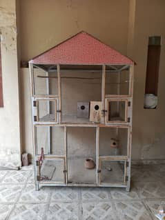 Birds Wooden cage for sale, Heavy wood