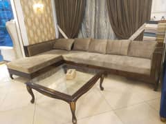 sofa set/L shape sofa/Wooden sofa/corner sofa set with table/ sofa