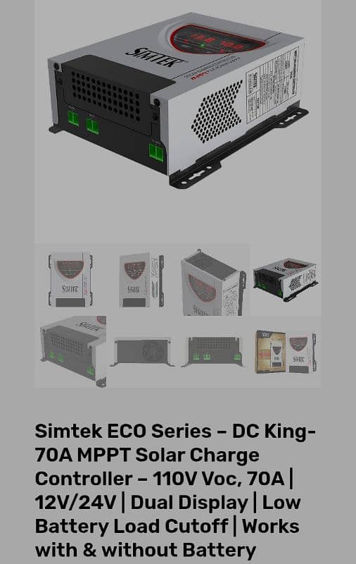 Simtek 70A MPPT Charge Controller ECO Series 1