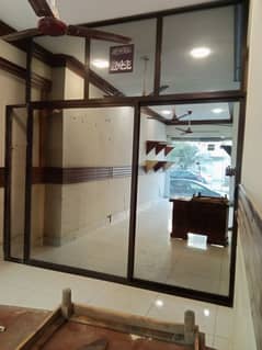 Premium Glass Partition with Sliding Door for Office or Shop