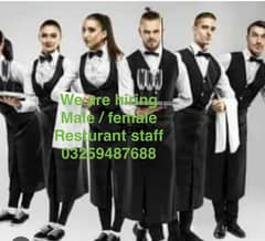 Male/female Resturant staff required waiter,order taker, GRO