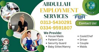 Maids / House Maids / Chef / House Cook / Baby Sitter maid available