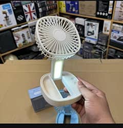 protable white desk with LED lights