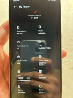 itel p55 8gb 128 gb 11 months warranty me hy