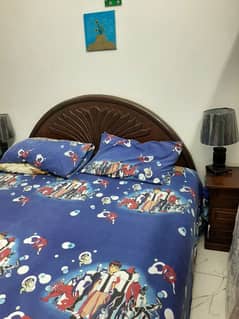 King size bed with 2 side tables plus mattress