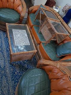 Vintage Rattan Cane Sofa Set