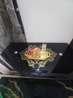 2 layer glass top black clr  center table