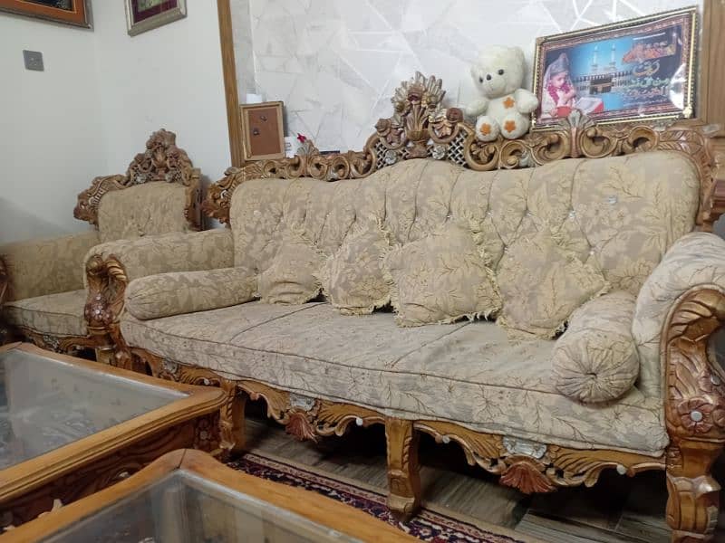 chinyoti sofa 7 seater set with center tables set 1