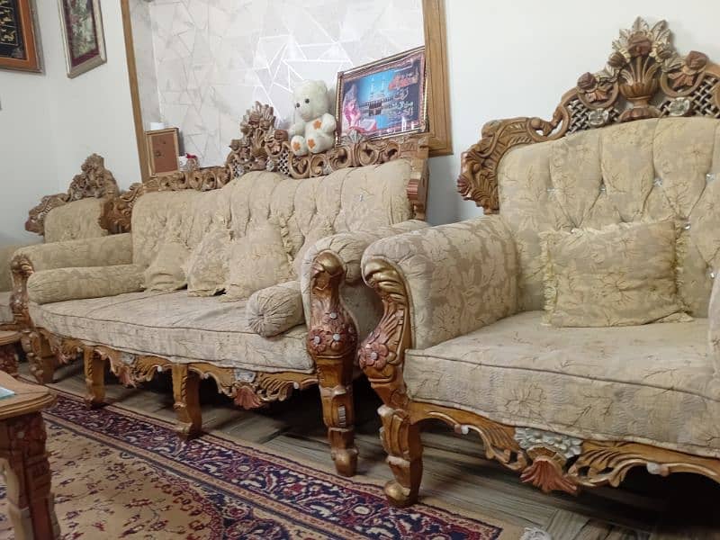 chinyoti sofa 7 seater set with center tables set 2