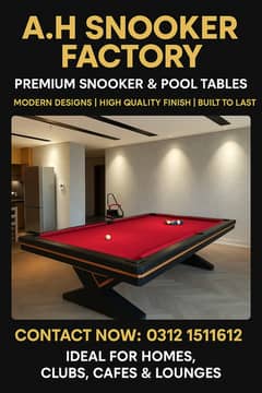 Snooker Table|Carrom Board |Table Tennis|Chess Table|Pool Game Table