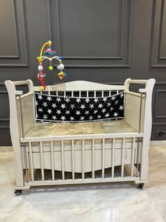 Baby cot white with deco paint