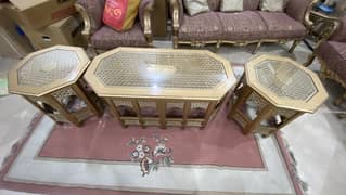 3 Wooden drawing room centre tables