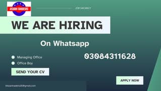 Office Boy Required for maintaining office