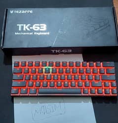 Tezarre TK63 Wireless Mechanical Gaming 60% Red Switches