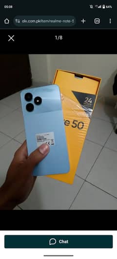 Realme note 50 4 64 just open box condition