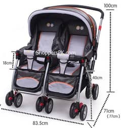 Baby Double Pram | Kids Twins strollers| Baby walker|Carry cot 3 in 1