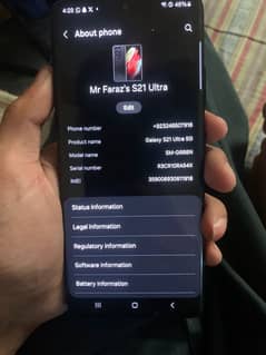 S21 Ultra 5G non pta 256gb