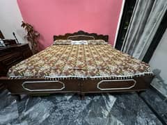 Wooden King size Bed and dressing with matress