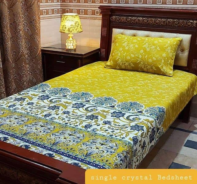 4 Pcs Crystal Cotton Printed Single Bedsheets 4