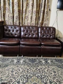 Leather Sati Sofa Chocolate Brown Colour