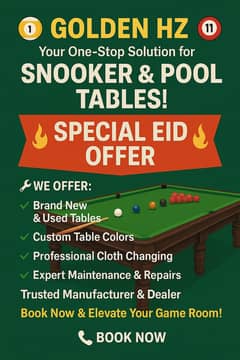 Snooker & Pool Table Dealer & Manifacturer & Repairing service