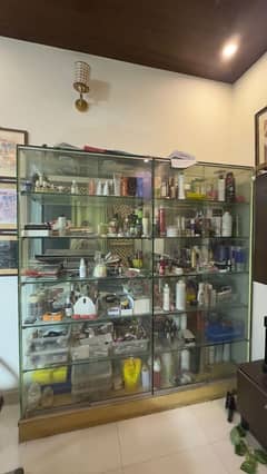 glass cabnet with slide doors