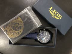 Lige chronograph original watch with box