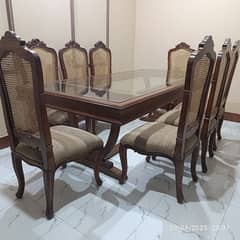 shesham dining table with 8 chairs