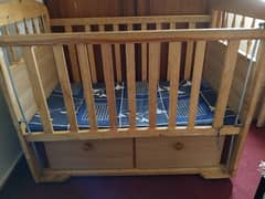 wooden baby cot