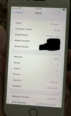 Iphone 7plus pta approved 256gb