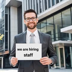 Hiring staff for Office work and Online work