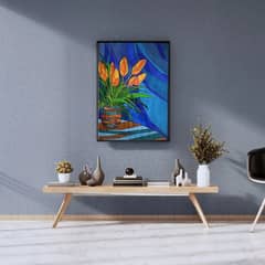 "Floral geometry, a modern twist. " painting