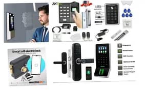 Security card finger print door lock electric Magnetic 12v push exit