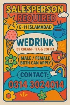 hiring of staff for E-11 and F-10 Islamabad branches
