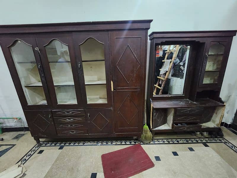2 items 1st (Sowcase with attached cupboard) and 2nd (dressing table) 0