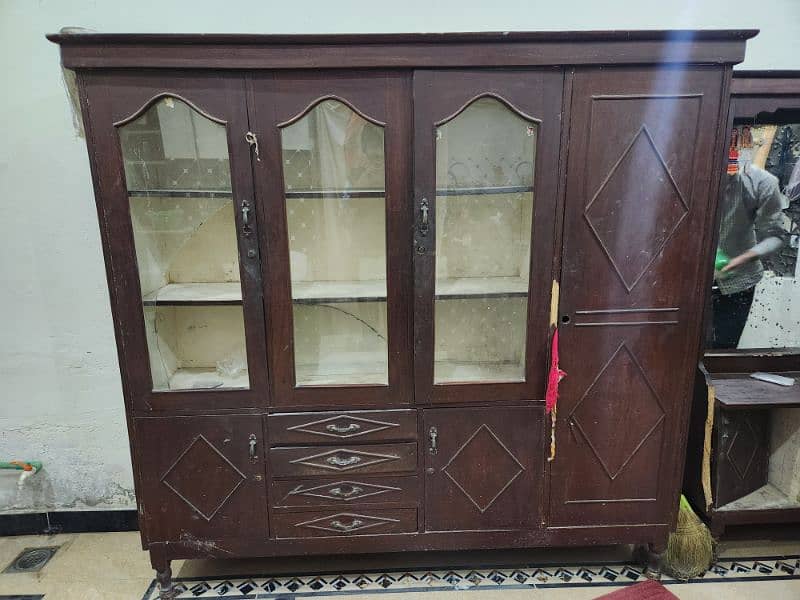2 items 1st (Sowcase with attached cupboard) and 2nd (dressing table) 2