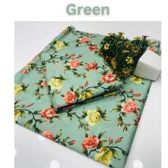 3 Pc women's unstitched lawn painted suit