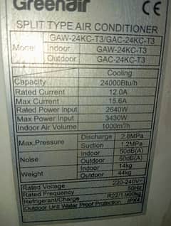 green air AC  2ton only a season used for urgent sale
