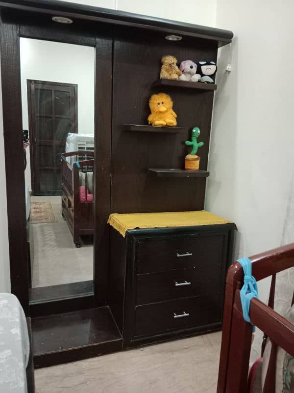 Bed Set with side Tables & Long Mirror Dressing Table with SMD Lights 4