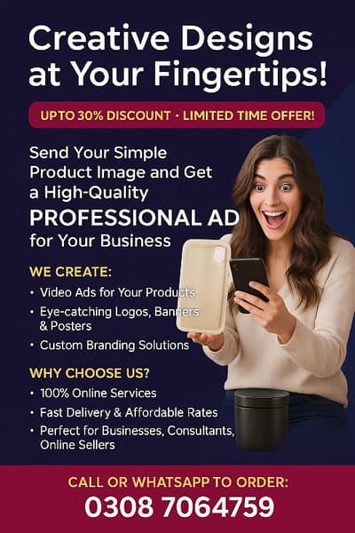 "Get Professional Ads, Logos & Posters – Without Leaving Your Home!"