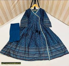 2 pc woman's stitched Cotton printed Angrakha Many