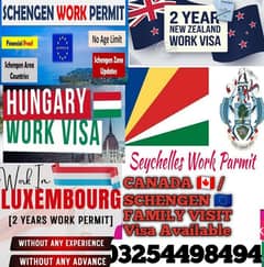 Job Available Seychelles /Schengen Country(Luxembourg,Hungry)Done base